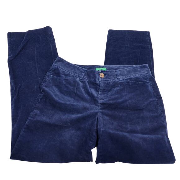 Lilly Pulitzer Navy Palm Beach Fit Corduroy Pants Size 6 - Picture 1 of 4